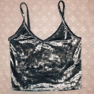 UO kimchi blue crushed velvet crop tank